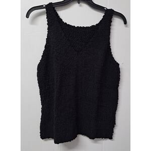 Women's Sleeveless Tank Tops Sweater Vest Shirt V‎ Neck Black Size L